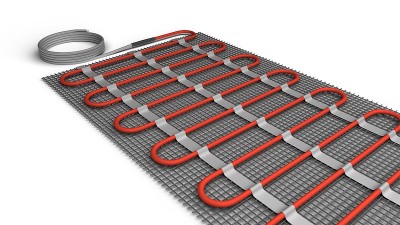 有电缆的地暖系统。3 d渲染。
