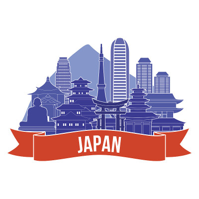 日本的天际线。矢量图
