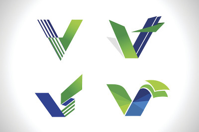 字母V矢量插图概念