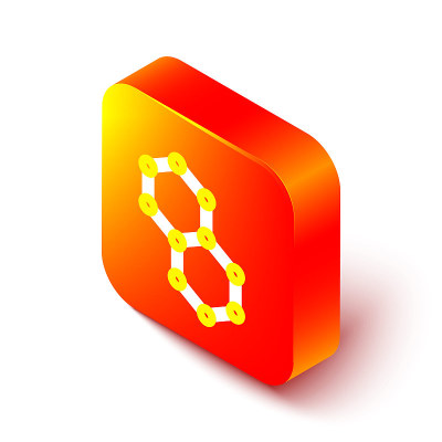 Isometric line Chemical formula icon isolated on w
