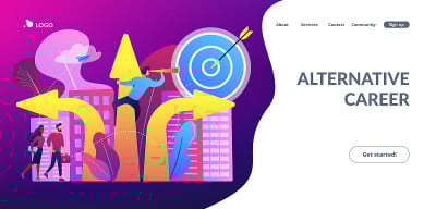 职业转变概念登陆页面。