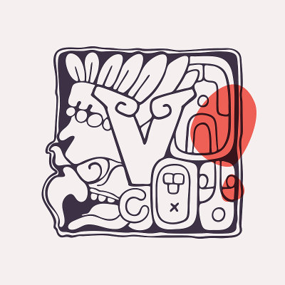 阿兹特克风格字母V的首字母。