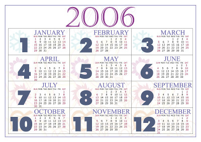 2006年日历