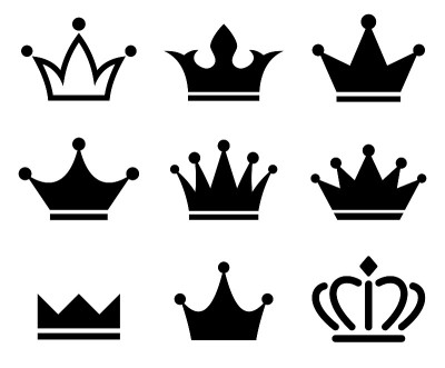 Crown icons set. Vector illustration