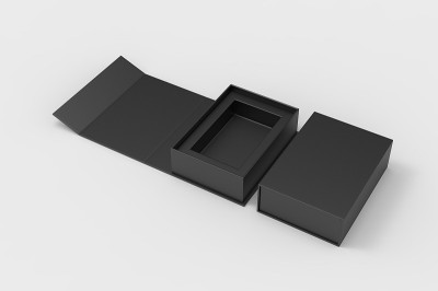 空白折叠盒，3d渲染插图。