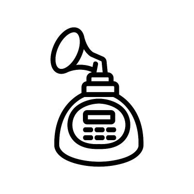 电动吸乳器与吸盘图标矢量轮廓插图