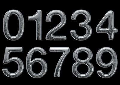 斜面金属字母3D渲染