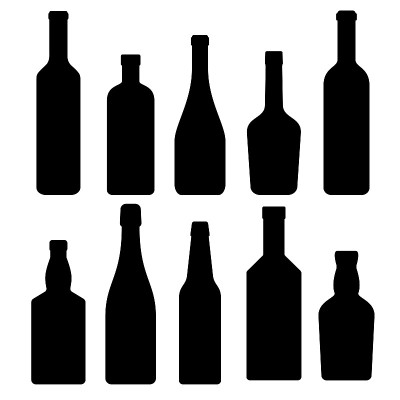 collection of silhouettes of bottles of alcoholic 