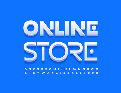 矢量时尚横幅网上商店。创意字母和数字