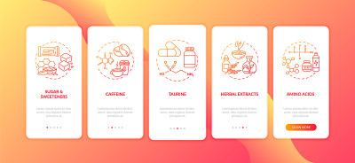 Energetics成分的移动应用程序页面屏幕上的概念