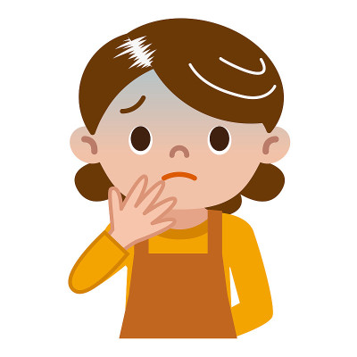 患有白发的中年妇女