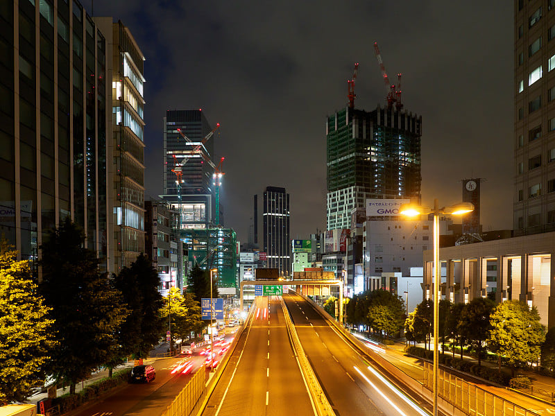 东京涩谷重建夜景