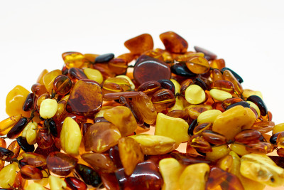 Necklace made of natural multi-colored amber. Soli