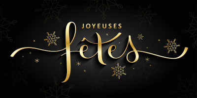 JOYEUSES FÊTES金笔书法横幅(法语节日快乐)