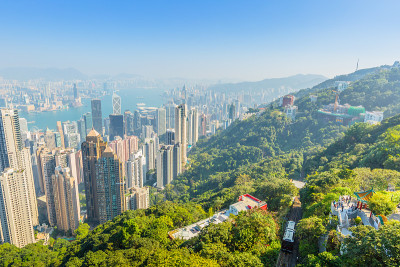 山顶缆车鸟瞰图