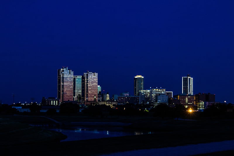 德克萨斯沃斯堡的夜景