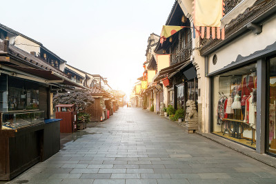 中国浙江省杭州市清河坊古街景