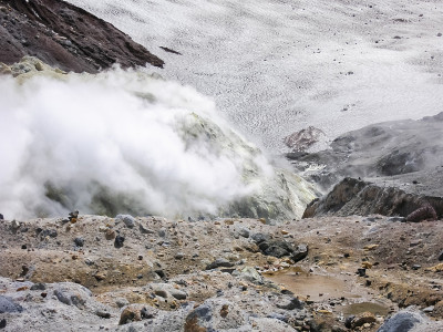 堪察加的风景，山脉和火山。