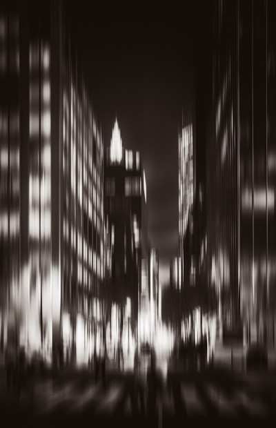曼哈顿夜晚的剪影