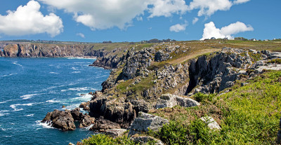 范点。野外的海岸。Finistere。布列塔尼