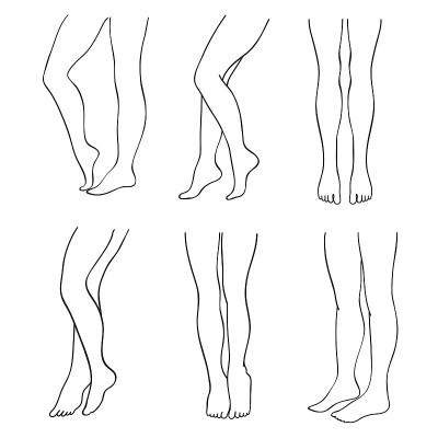 轮廓迷人的女性腿部向量集