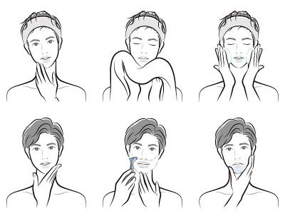 男性面部表情的插图