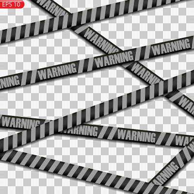 Black and yellow caution lines isolated