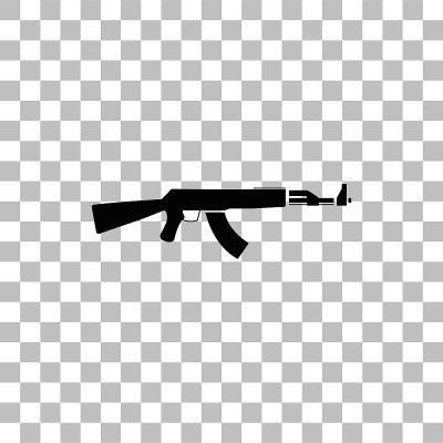 Assault rifle icon flat