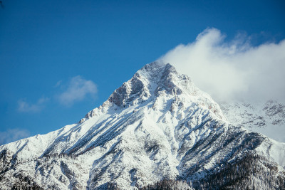 欧洲阿尔卑斯山的雪山