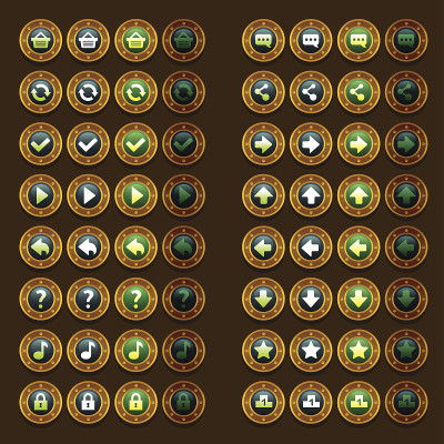 Steam朋克游戏图标按钮图标，界面，UI