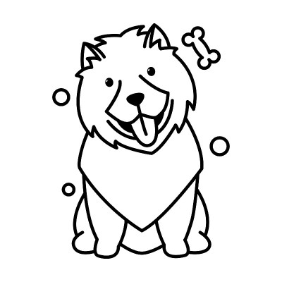 可爱的松狮犬卡通造型图标