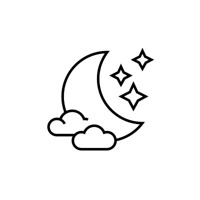 月亮和星星的图标。夜空矢量图。