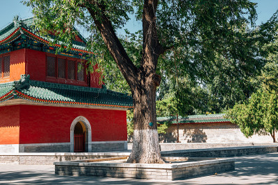 中国北京地坛公园土地庙的钟楼