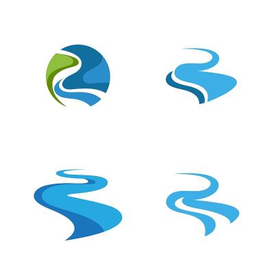河流图标矢量插图设计