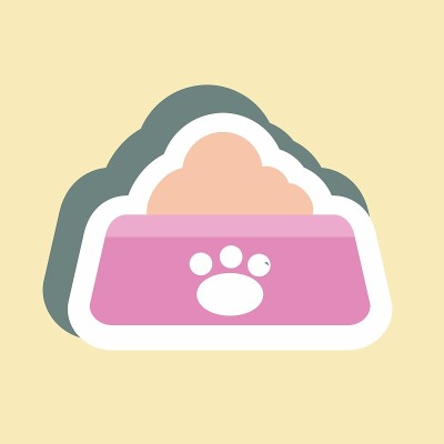 贴纸猫食物-简单的插图，可编辑的笔画