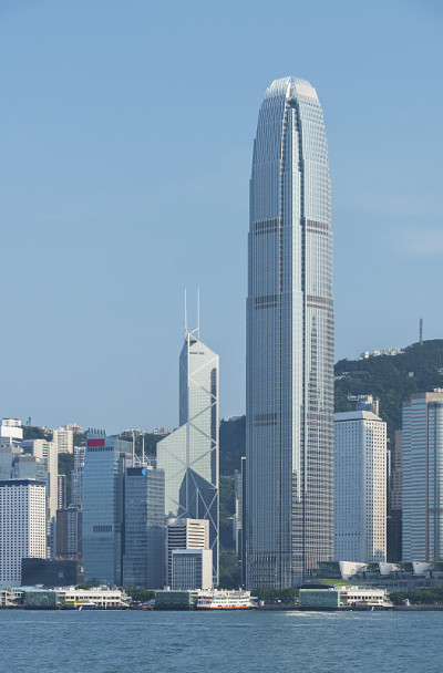 香港城市的摩天大楼和天际线