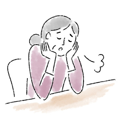 女长叹水彩画