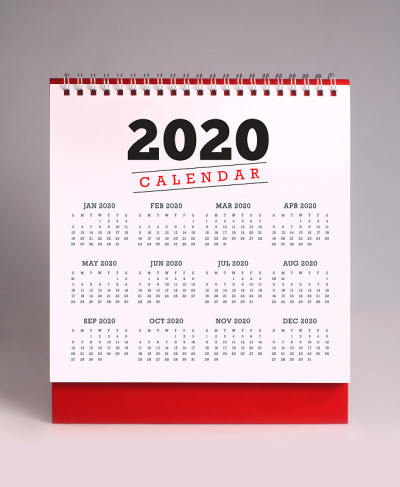 简易台历2020