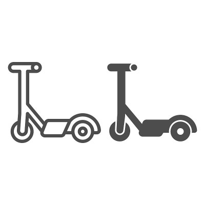 Kid Scooter line and solid icon, kid toys concept,