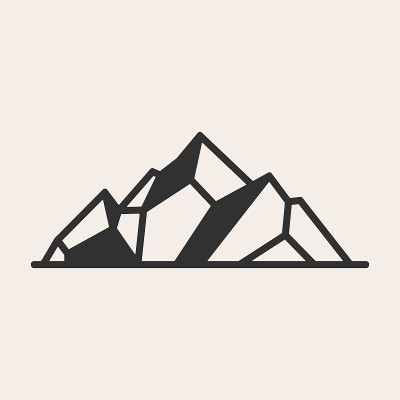 石峰山潮石复古矢量图标插图
