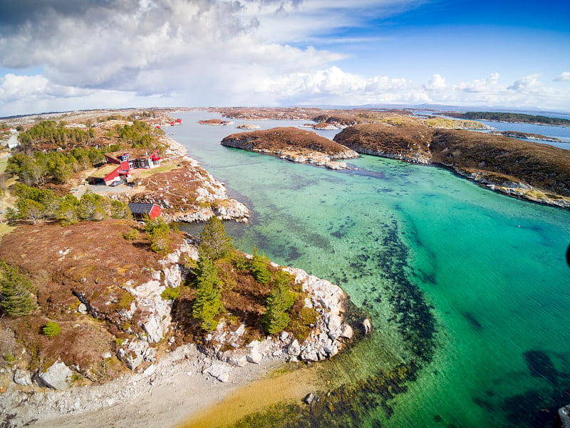 挪威峡湾和海岸，鸟瞰图