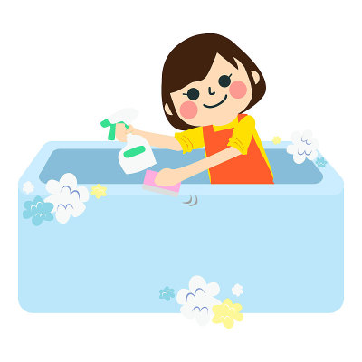 做家务的女孩。