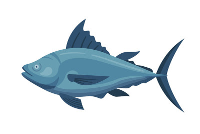 海吞拿鱼矢量插图
