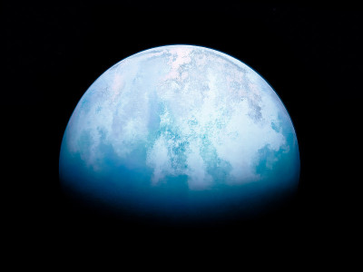 美丽的冰世界，深空中令人惊叹的冰冻星球。