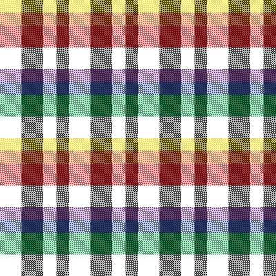 Rainbow Plaid Tartan Checkered Seamless Pattern