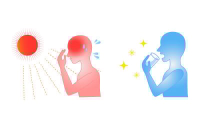 夏日中暑剪影人物