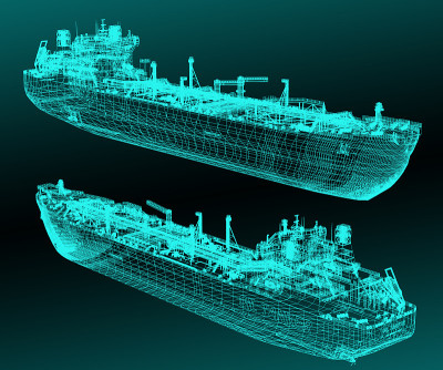 北极油船的设计方案。3 d渲染