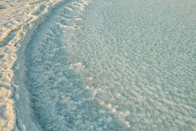 死海海岸的盐