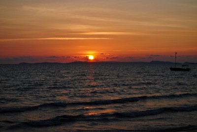 热带海岸的日落