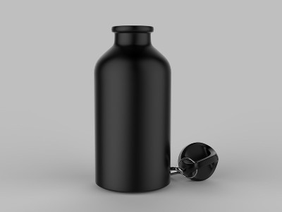 运动饮瓶水隔离在灰色背景模拟和模板设计。白色空白瓶3d渲染插图。